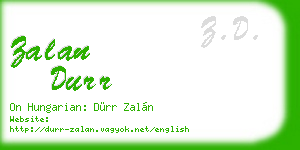 zalan durr business card